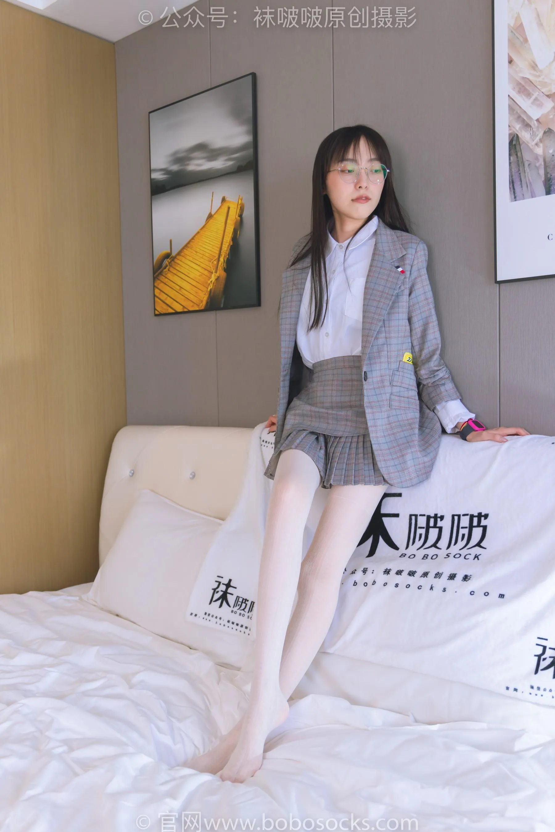 [BoBoSocks袜啵啵]NO.202 稚予-皮鞋、白色蕾丝丝袜、ol风[23] [53P]插图6